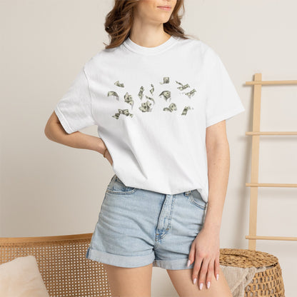 Confidence Graphic T-Shirt — Money Motif Front & Bold 'CONFIDENCE' Back