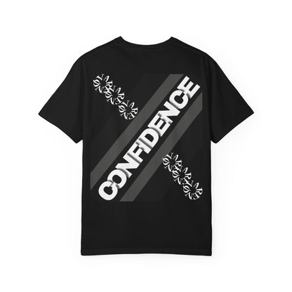 Confidence Graphic T-Shirt — Money Motif Front & Bold 'CONFIDENCE' Back