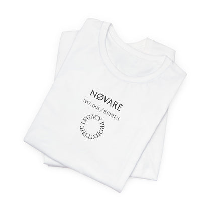 Novare Minimalist Logo Tee — Small Center Chest Text ‘Novare’ Casual Cotton T-Shirt