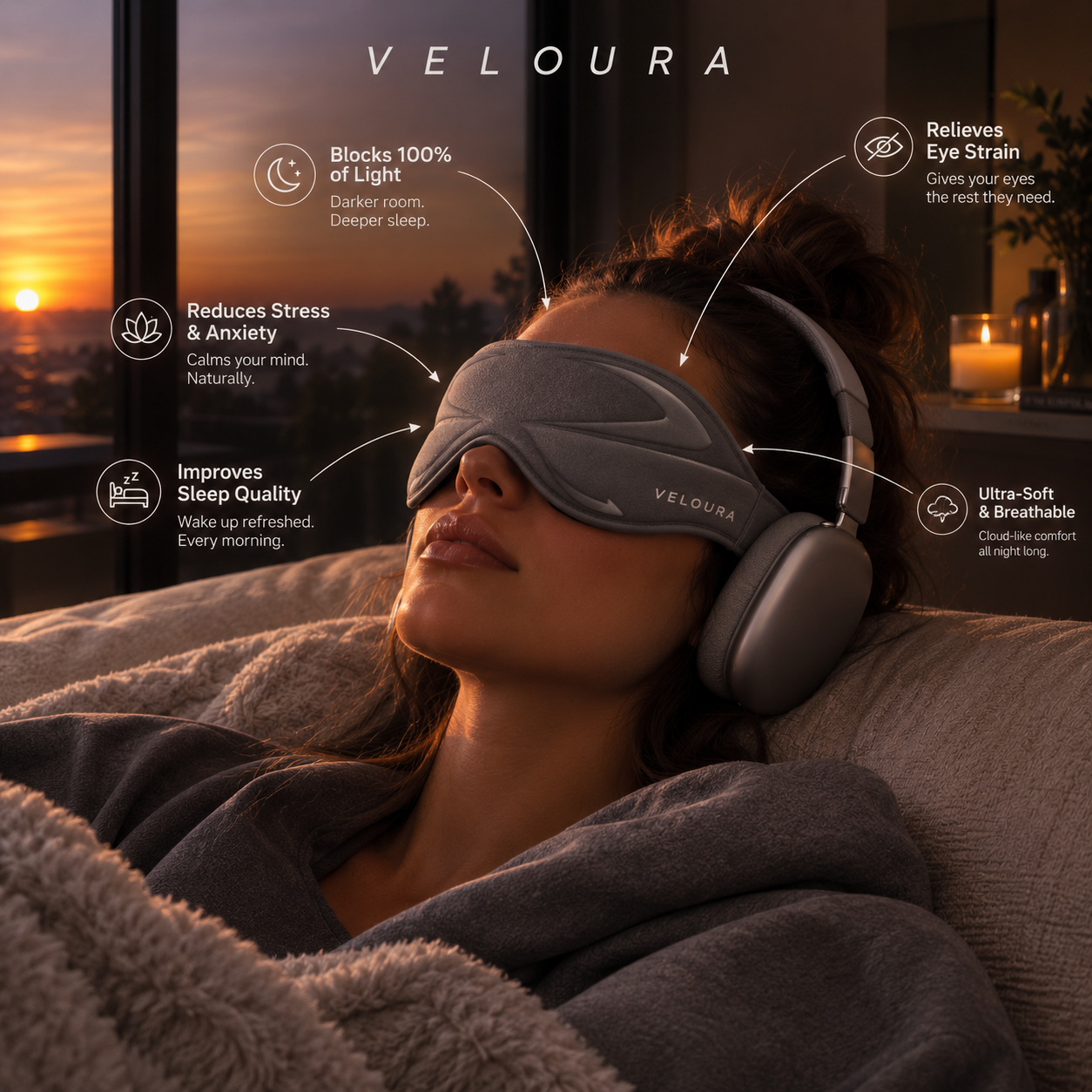 3D Blackout Weighted Eye Mask for Sleep